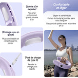 Ventilateur de cou violet 7.6W 20,2x19x11,3cm 5 vitesses réglables avec affichage numérique réglable éventail de cou portable