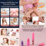 Maquillage enfant fille 15pcs simulation de princesse cosmétique coffret maquillage enfant valise portable cadeau pour enfants
