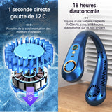 Ventilateur de cou sans pales 3000mah rechargeable à 5 vitesses avec affichage numérique éventail de cou ventilateur portable