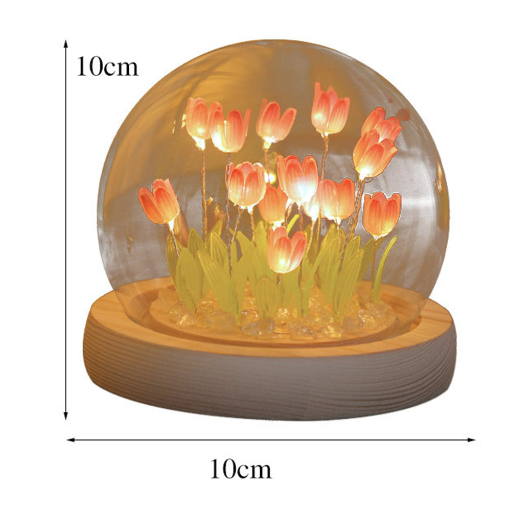 Veilleuse tulipe faite à la main, paquet de matériel de bricolage, lampe d'ambiance de bureau, ornements, cadeau d'anniversaire