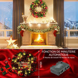 Couronne de Noël 40cm Guirlande de Noël Lumineuse Décoration de Noël pour Porte d'entrée Festival de Noël Décoration de la Maison