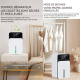 Déshumidificateur d air électrique 1200ml LCD 3 niveaux ajuster et 3 modes déshumidification d'air avec minuterie et 7 couleurs