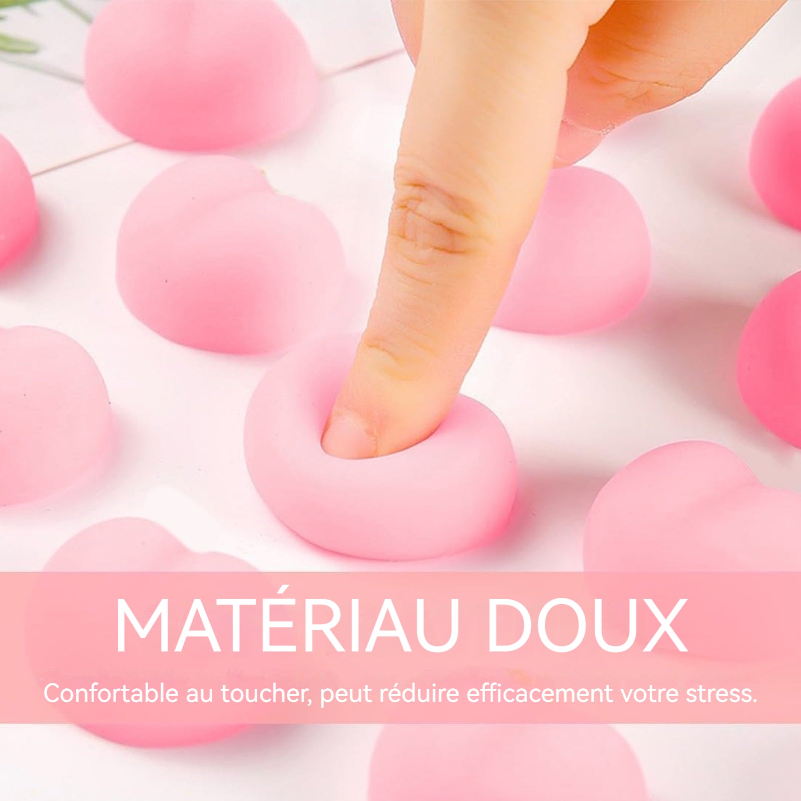 Jouet 30PCS petites fesses super mignonnes à pincer jouets en caoutchouc souple pour soulager le stress jouet à presser rose