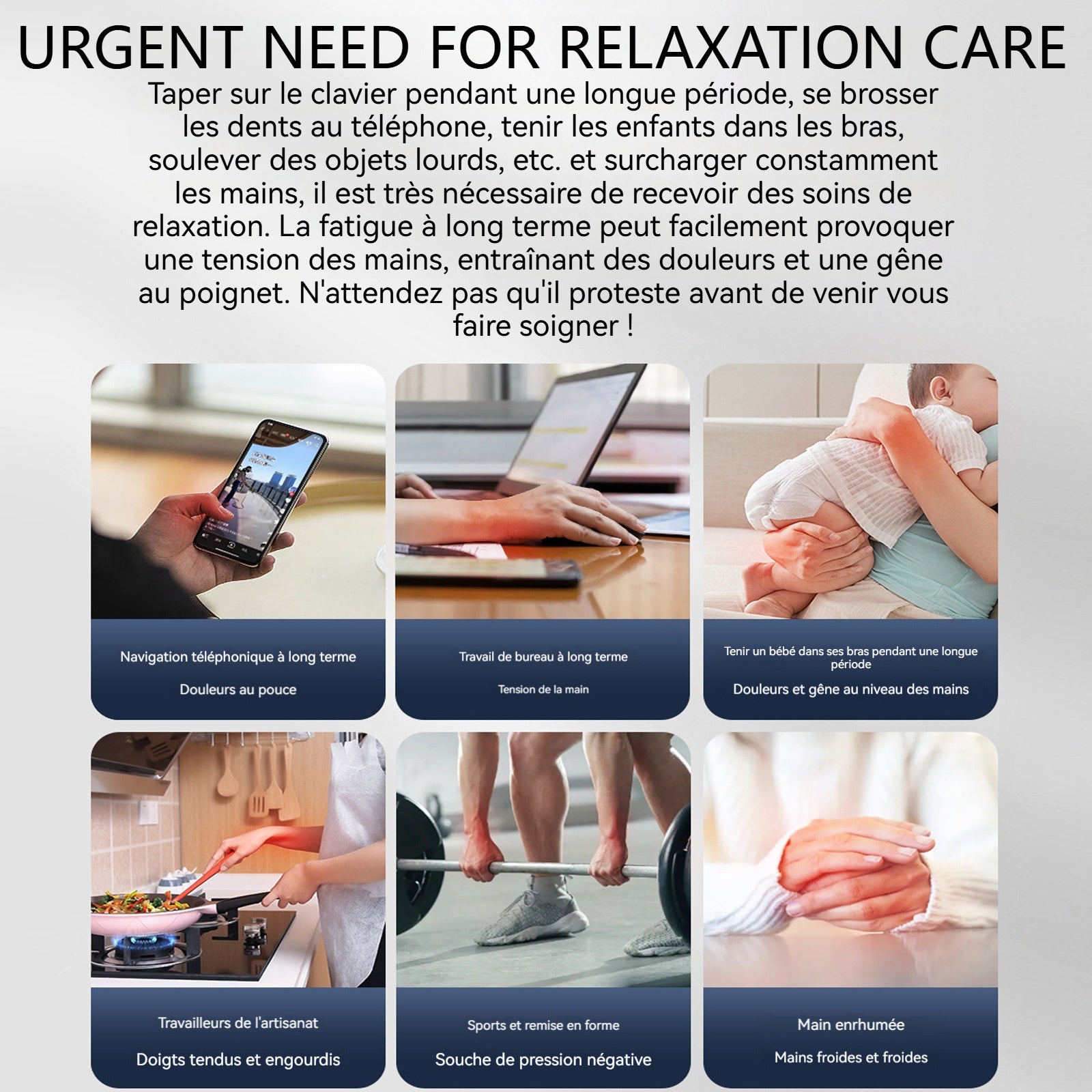 Attelle de poignet électrique ems intelligent chauffage compresse chaude au poignet massage du poignet améliorer la ténosynovite