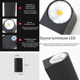 Applique murale tête double en aluminium 6w étanche lumière chaude pour intérieure et extérieure lumières de jardin lumières LED