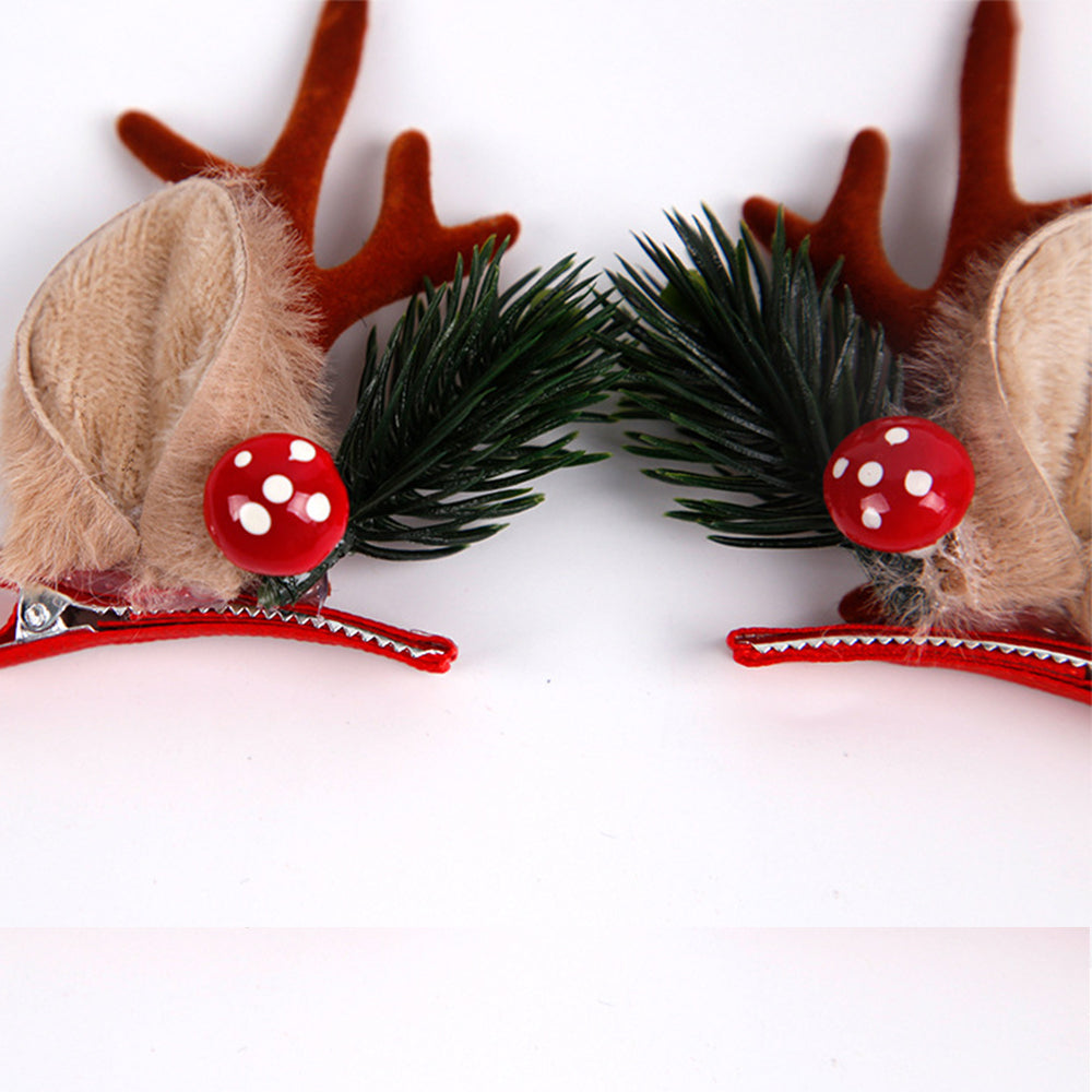 Pince à cheveux en bois de noël, nouvelle collection, décoration de fête, cadeau de noël, pince à oreilles en bois d'élan marron