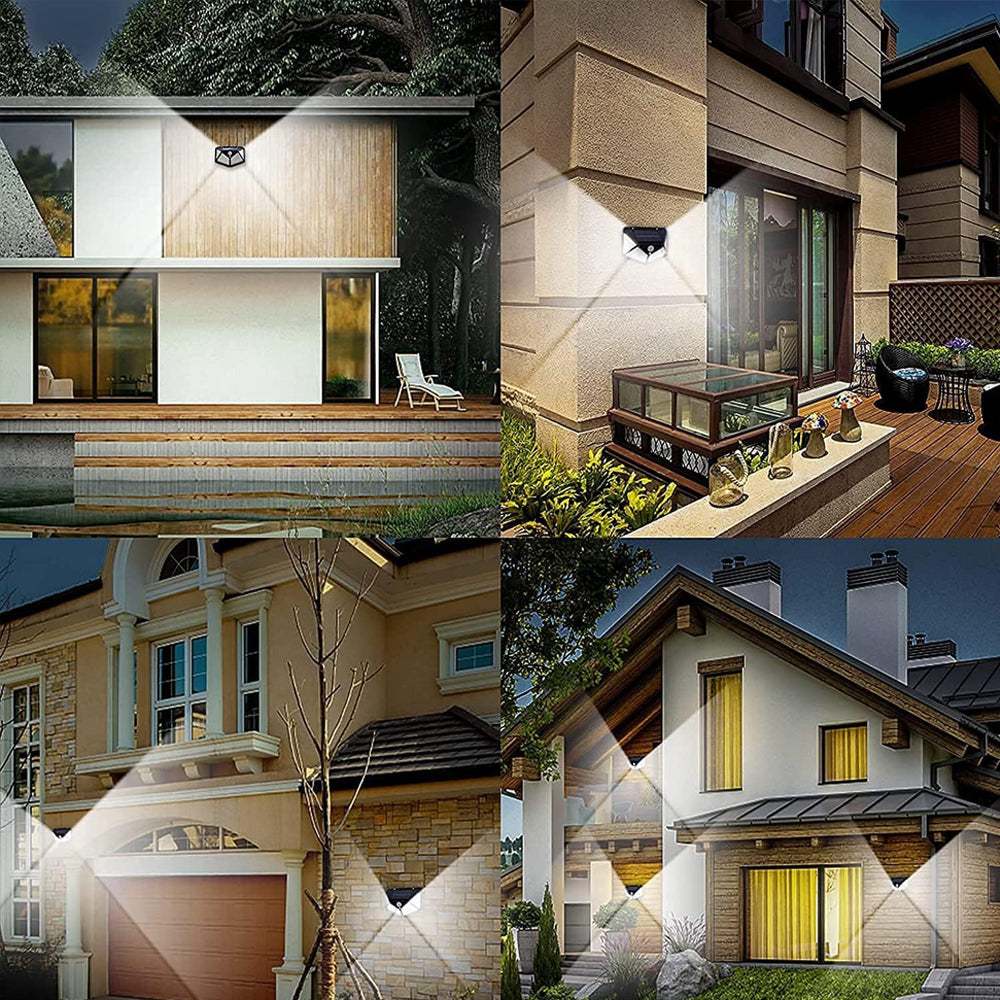 1 pièce 100LED applique murale solaire extérieure capteur de corps humain lumière IP65 étanche extérieure étanche lampadaire cour