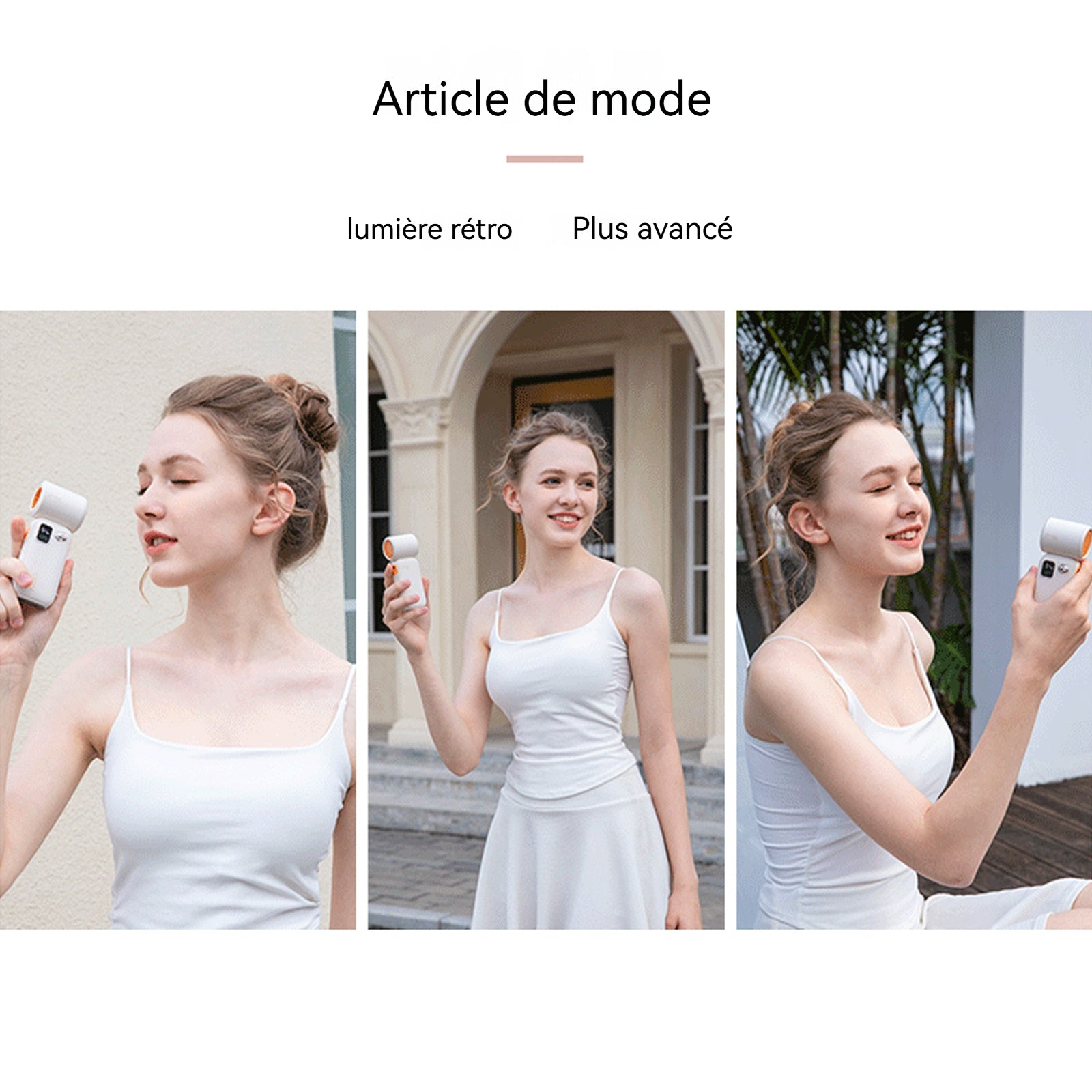 Mini ventilateur portatif d'extérieur portable à affichage numérique petit ventilateur à forte puissance éolienne rétro léger