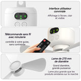 Ventilateur de plafond portable 8000mah 3 vitesses réglables avec veilleuse LED avec télécommande petit ventilateur de camping