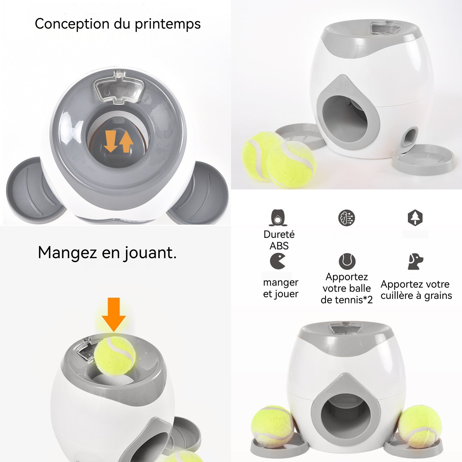 Lanceur automatique de balle pour chiens mini inclus 2 balles multifonctionnel lanceur de balle automatique pas besoin charger
