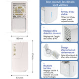 Ventilateur de bureau 13x13,5x22,5cm avec lumières LED/fonction de pulvérisation/affichage numérique mini refroidisseur d'Air