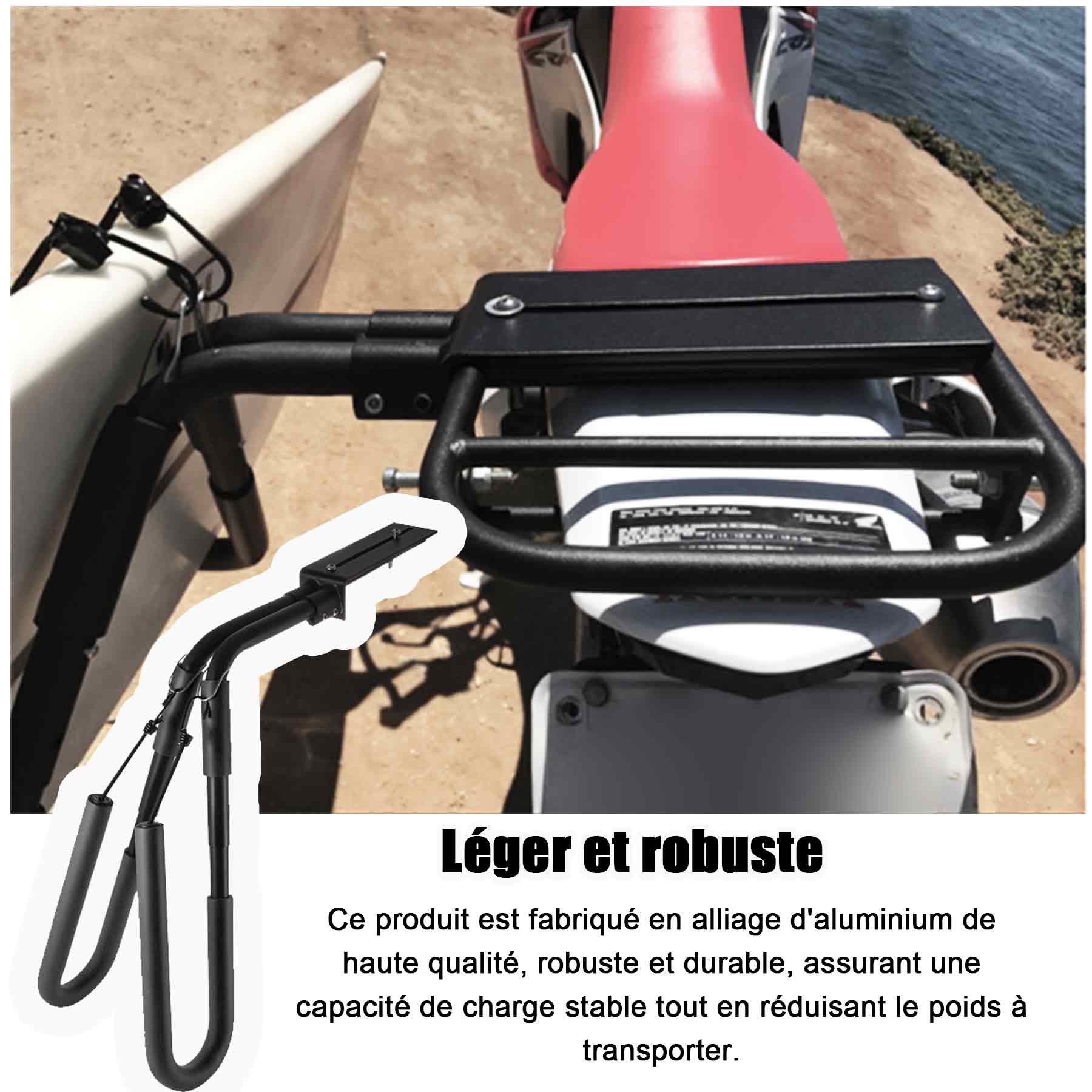 Support de planche de surf porte-panneaux à vélo réglable support de vélo léger support de planche de surf pour sports extérieurs