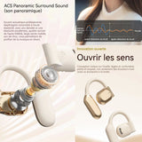 Écouteurs bluetooth conduction sport osseuse sans fil bluetooth 5.3 avec microphone antibruit étanchéité stéréo basses avec écran