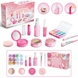 Maquillage enfant fille 10pcs jeu de faux maquillage pour filles rose coffret maquillage cadeaux pour enfants accessoires riches