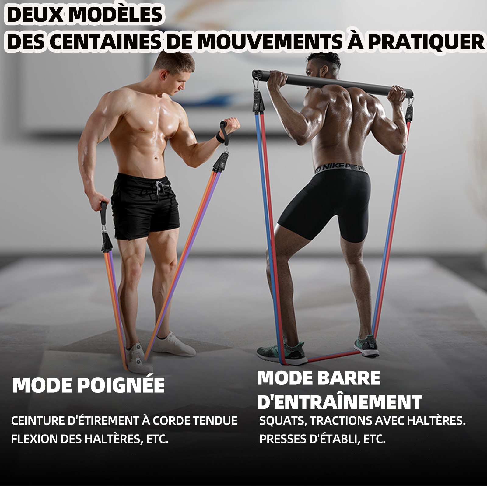 Bande élastique fitness 75 lbs corde de tension bande de résistance résistance elastique latex-barre pilates à pour etirement squat