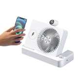 Ventilateur 2 en 1 2400mAH 188x165x45mm peut être utilisé pour chargement sans fil des téléphones portables affichage numérique