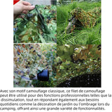 Filet de camouflage 1,5x7m léger et durable filet camouflage rouleau de treillis de camouflage pour ombrage jardin soleil camping