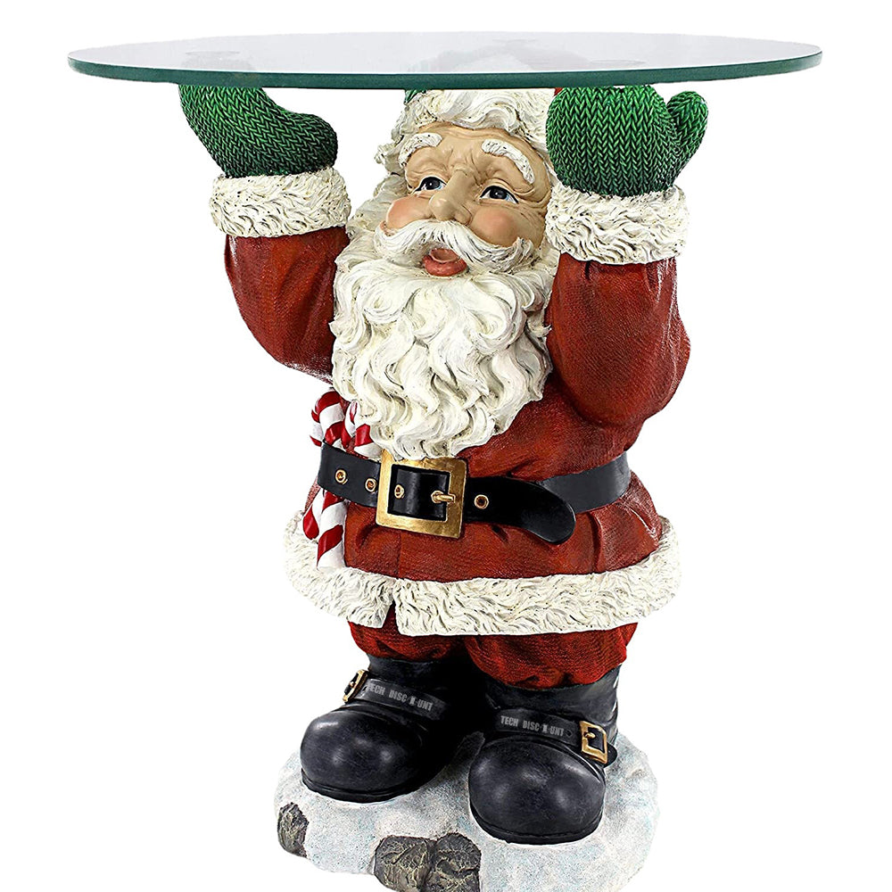 Plateau de serveur du père noël, Sculpture en résine, ornement artisanal pour la maison et le bureau, cadeau d'anniversaire