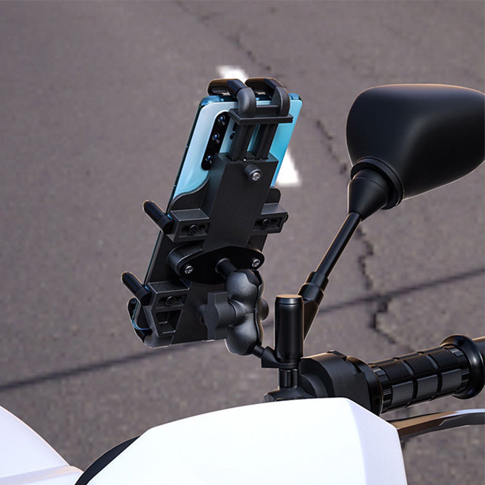 Support de téléphone portable de moto antichoc vélo électrique vélo ride navigation support étanche snap - in nylon matériel