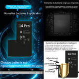 Batterie pour iPhone 14 Pro 3200 mAh Batterie de Remplacement Polymère Li-ION avec Kit d'Outils de Remplacement et Instructions
