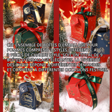 Emballage de noël 3 styles 9 pièces au total coffret cadeau apple box série noël livré avec des rubans et des étiquettes exquises