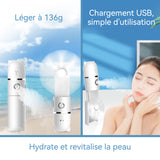 Vapeur pour le visage 1200mah Ventilateur portatif multifonctionnel chargement USB nano spray hydratant humidificateur facial