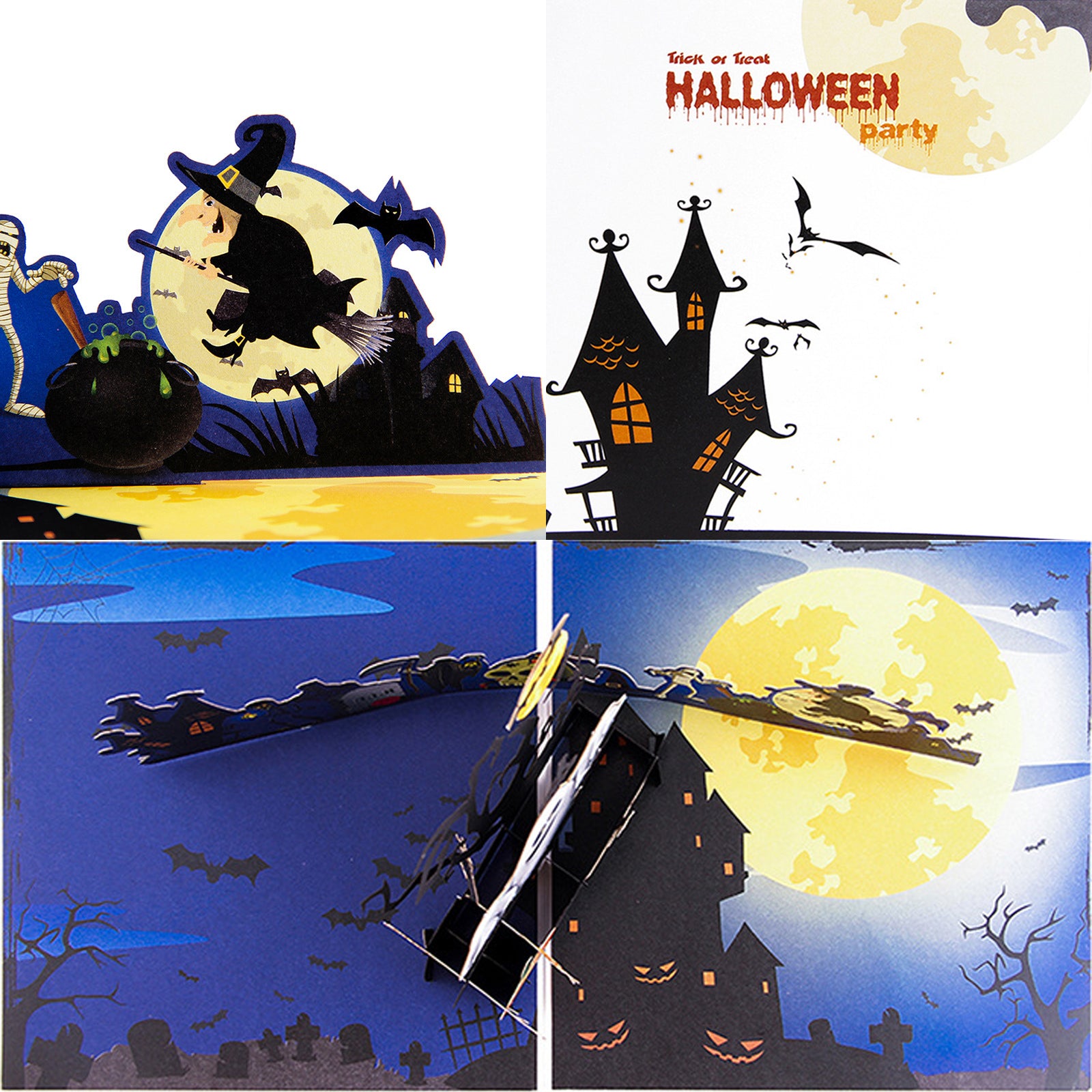 arte de voeux 15x15cm halloween spooky pumpkin dimensional greeting cards party favours halloween greeting cards carte postale