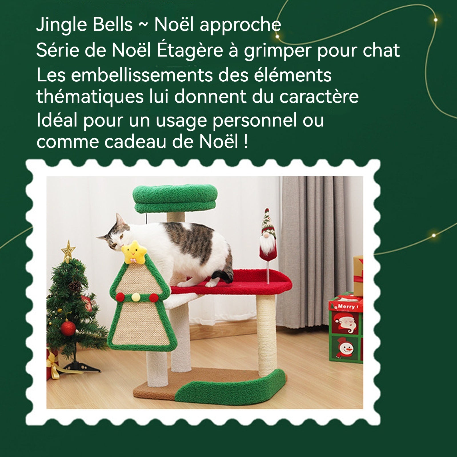 Arbre à chat sisal nouveau style de noël petite plateforme de saut jouets pour chats durable et résistant à l'usure multi niveaux