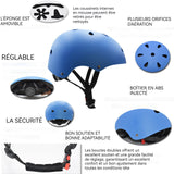 asque de vélo 50-54cm cycles casque d'équitation equipement pilote réglable léger casque léger homme et femme casque de velo bleu