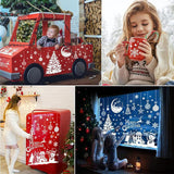 Autocollants de Noël  Ensemble de combinaisons  Autocollants Sans trace  Autocollants pour fenêtres de Noël Décorations festives