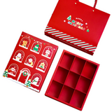 Noël peut placer des cookies et autres cadeaux cadeau de noël boîte aveugle de noël coffret cadeau de noël avec 9 grilles enfants
