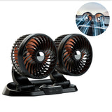 Ventilateur électrique dans la voiture Réglage à deux vitesses  Rotation à 360 degrés Chargeur double port Ventilateur à double tête