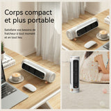 Ventilateur 3 vitesses de ventilation 60x80x270mm prise Type-C réduction du bruit ventilateur de circulation multifonction blanc