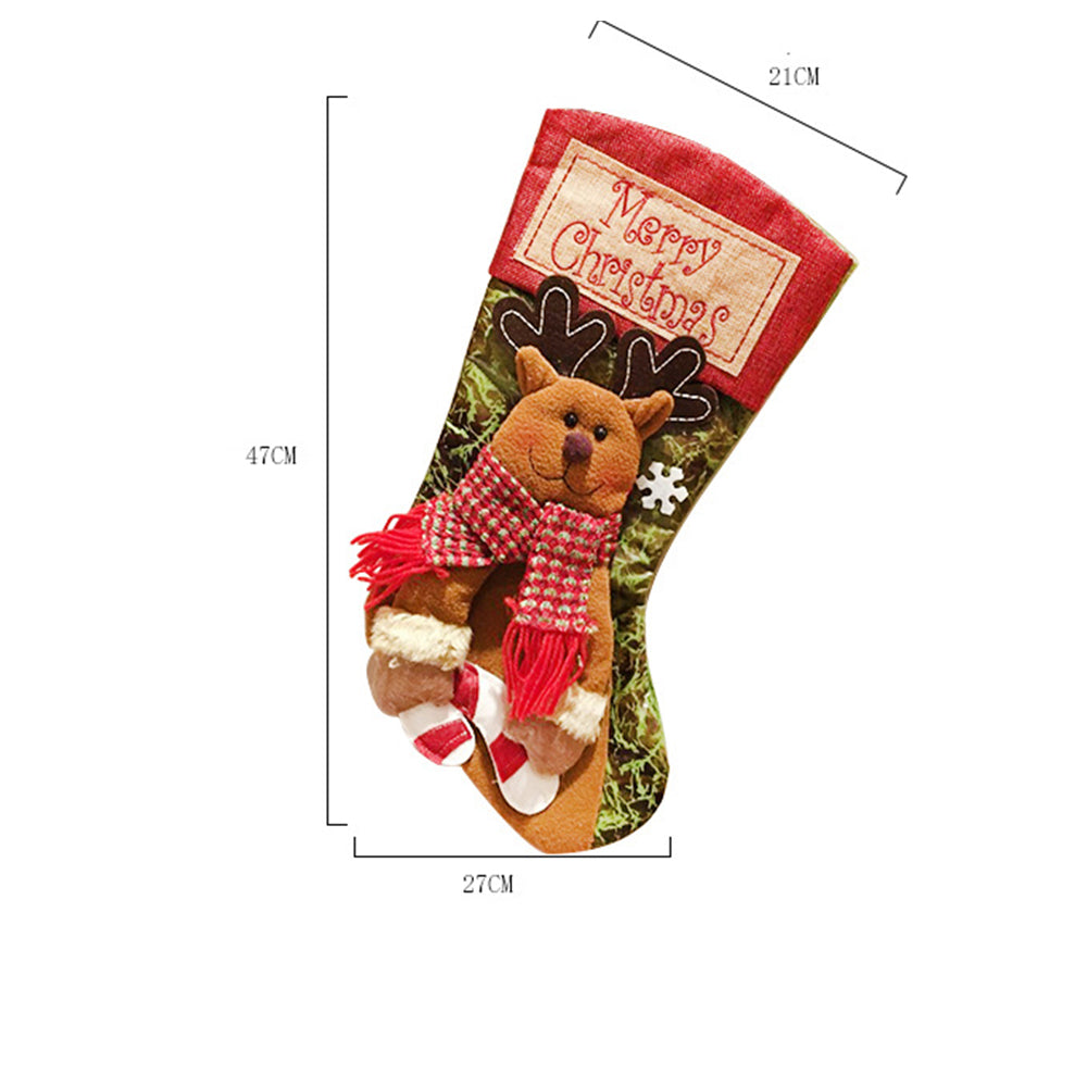 Chaussettes décoratives de noël, cadeaux de réveillon de noël, pendentifs d'arbre de noël pour enfants, sacs à bonbons