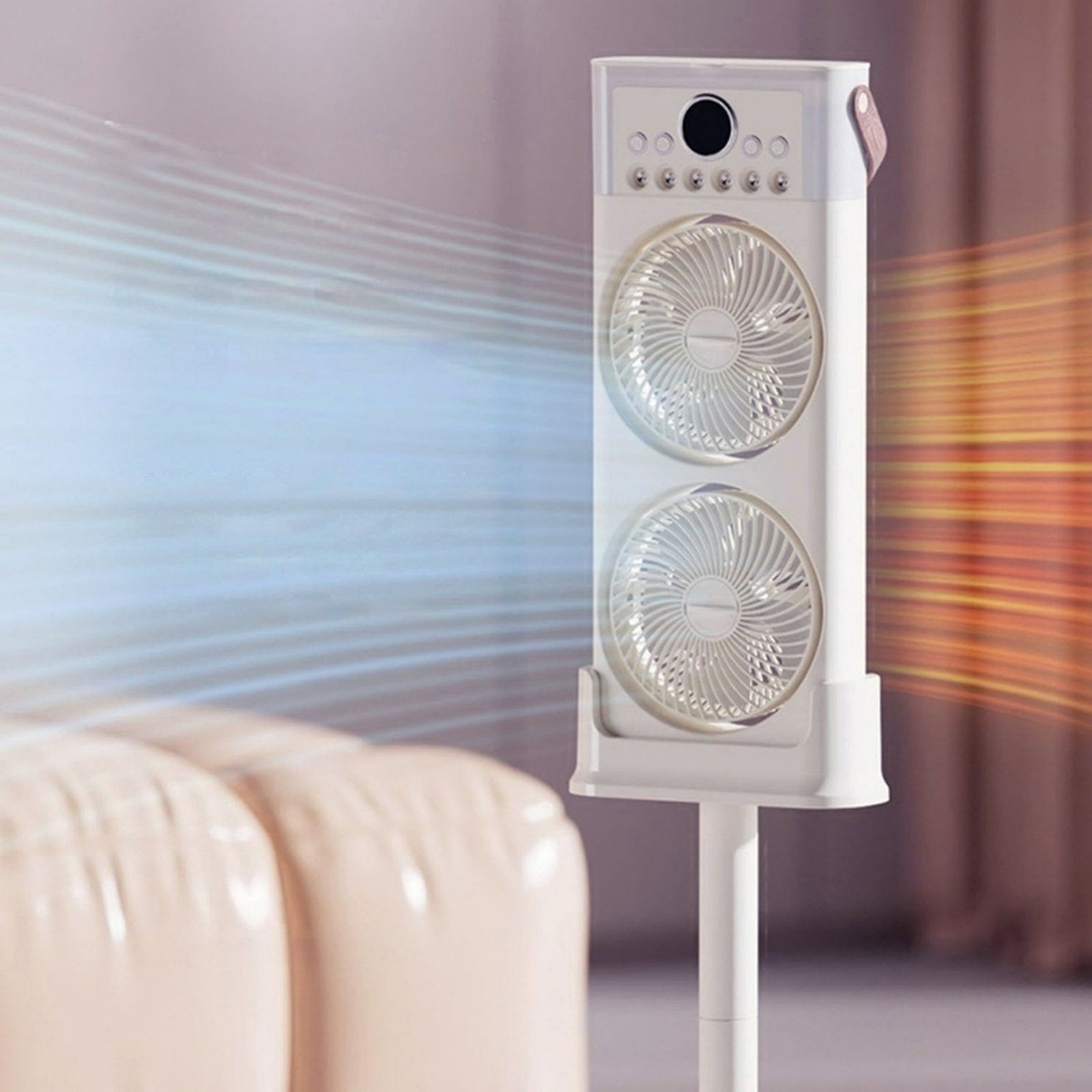 Ventilateur 90 cm 650 ml Prise USB Trois formes Temporisation libre Double ventilateur à 6 trous Ventilateur de pulvérisation