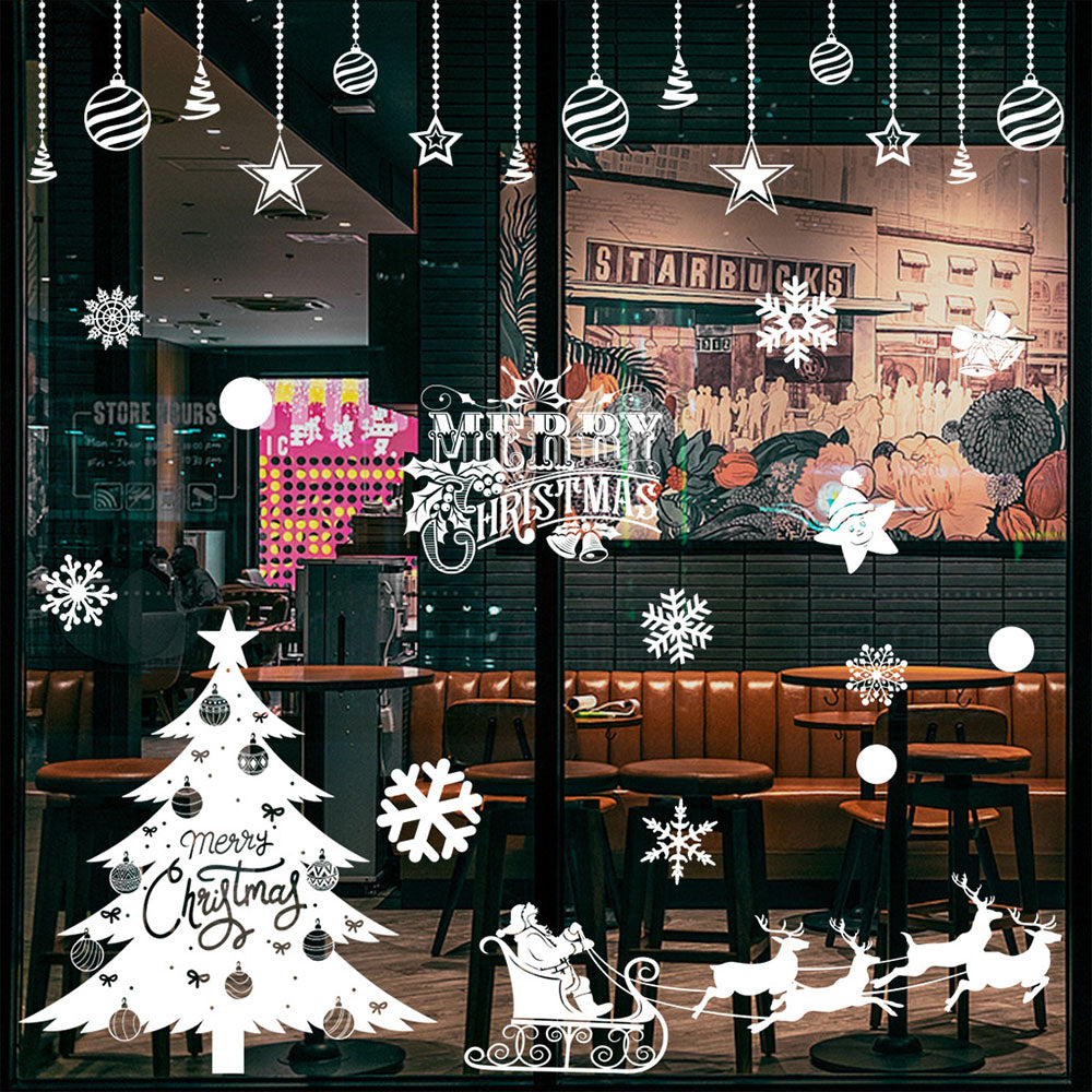 Autocollants de Noël  Ensemble de combinaisons  Autocollants Sans trace  Autocollants pour fenêtres de Noël Décorations festives