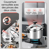 autocuiseur 5L 23x23x18.4cm 1.8kg Alliage d'aluminium épaissi protection limitant la pression ouverture et fermeture rotatives