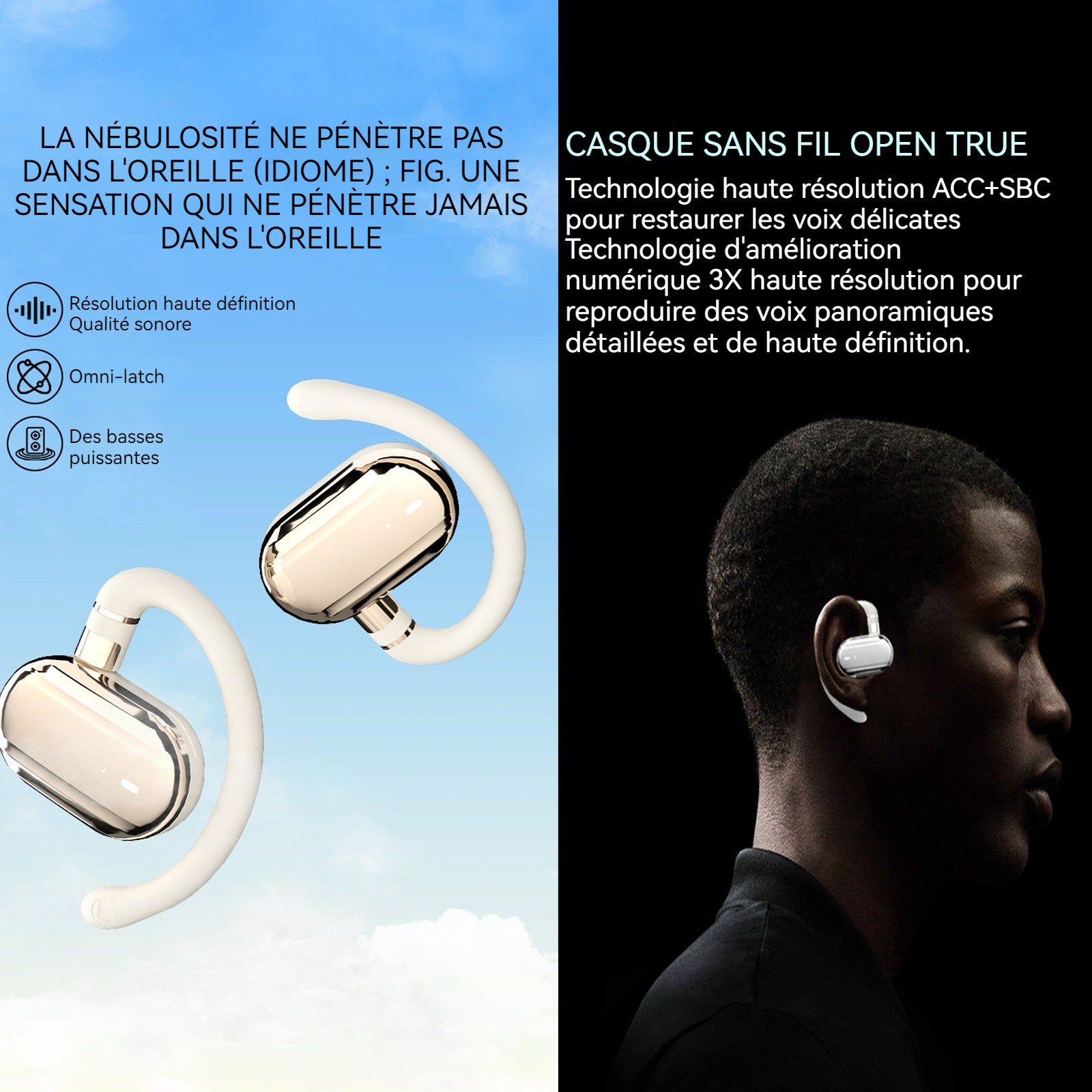 Écouteurs de traduction 144 langues traduction dispositif de traduction 30 heures endurance casque traduction bidirectionnelle