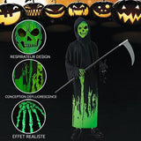 Deguisement faucheuse enfant 130-140cm costume de faucheuse avec gant déguisement squelette deguisement halloween costume faucheur