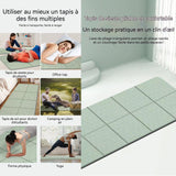 Tapis de Yoga Pliable FitnessMat 183x61cm 5mm Voyage Tapis de Yoga Antidérapant et épais Pilates Tapis de Gymnastique Sportive