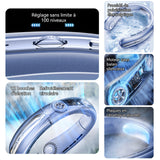 Ventilateur réglage continu 100 vitesses avec affichage numérique moteur silencieux autonomie de 25 heures moteur glace 8 cœues