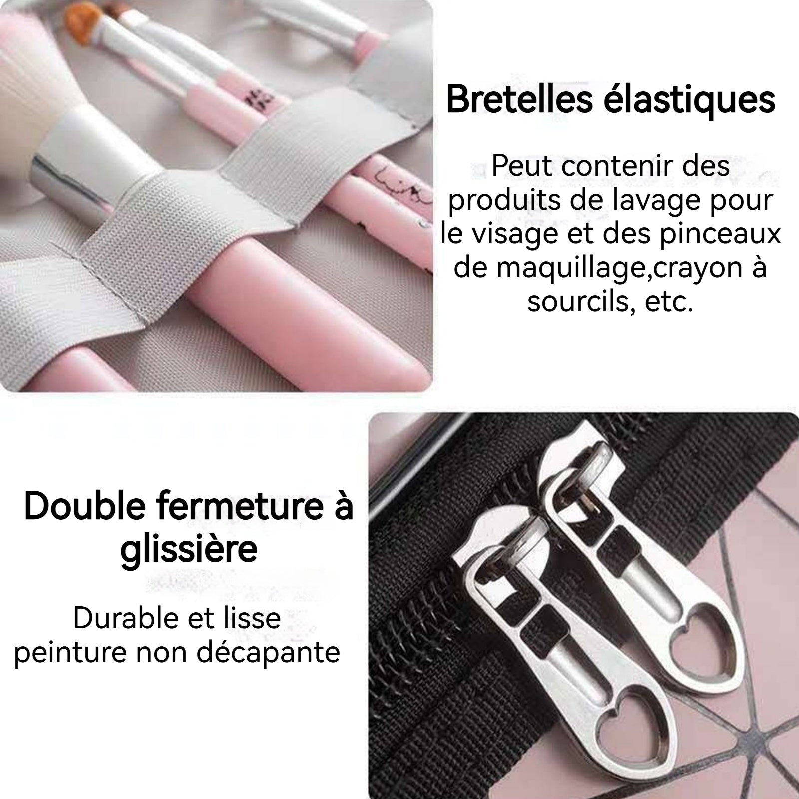 trousse de toilette 180g Courroie de transport double couche visible imperméable  élastique et renforcée trousse de toilette voyage