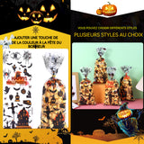 Halloween 12 pièces sac de collation transparent en toile d'araignée décorations de fête de vacances sac d'emballage en plastique