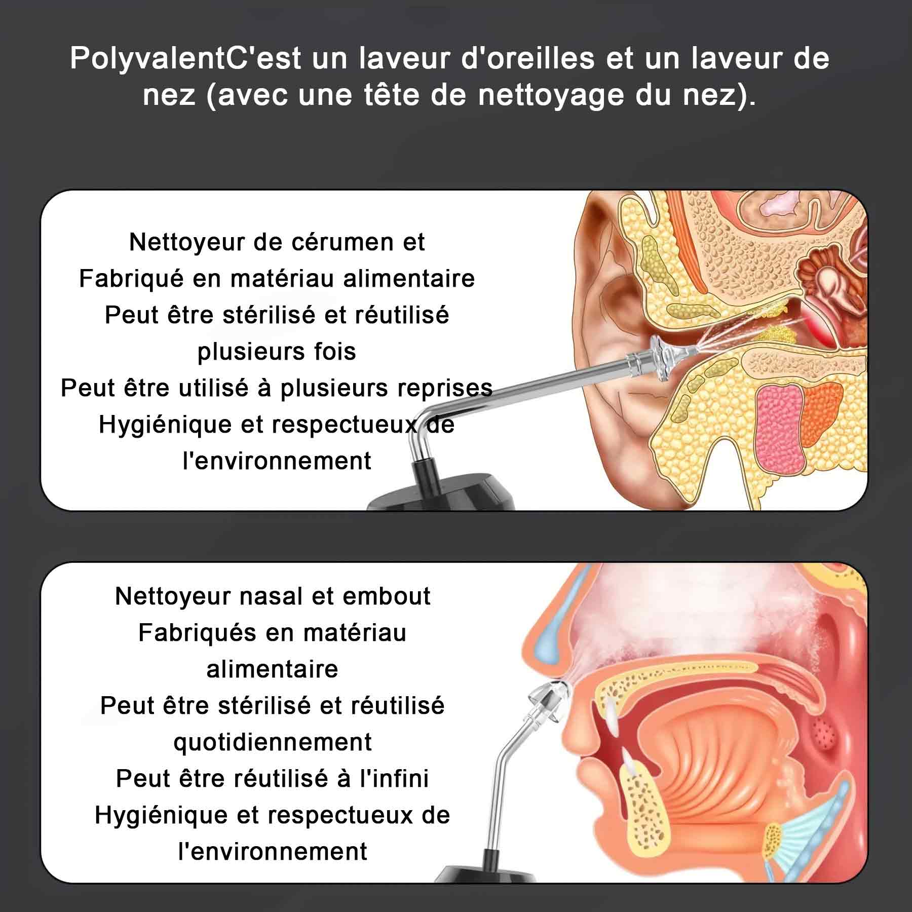 Aspirateur oreille avec 4 modes de mettoyage de IPX6 portable nettoyeur d'oreilles électrique rechargeable pour adultes enfants