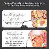 Aspirateur oreille avec 4 modes de mettoyage de IPX6 portable nettoyeur d'oreilles électrique rechargeable pour adultes enfants