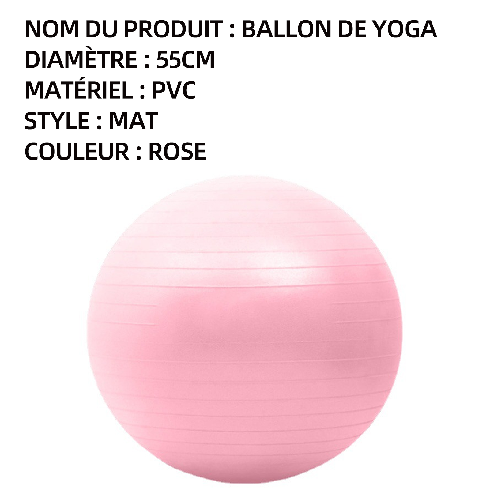 Ballon de yoga épaissie balle de yoga 65 cm gonflable yoga fitness balle d'équilibre pvc épaissi givré balle de yoga macaron rose