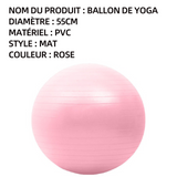 Ballon de yoga épaissie balle de yoga 65 cm gonflable yoga fitness balle d'équilibre pvc épaissi givré balle de yoga macaron rose
