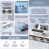 Aspirateur anti acariens 1800mah 10000pa afficher l'humidité LED écran 2 niveaux aspirateur à main avec 210ml boîte à poussière