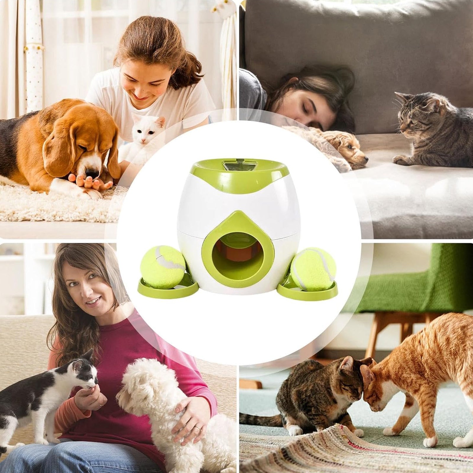 Lanceur automatique 29x18 cm lanceur de lanceur balles pour animaux de compagnie jouet d'entraînement apportez deux balles de tennis
