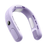 Ventilateur de cou violet 7.6W 20,2x19x11,3cm 5 vitesses réglables avec affichage numérique réglable éventail de cou portable